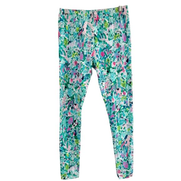 Lilly Pulitzer Girls Mini Sammy Pajama Set Multi Dive Bar Girls 12 Ocean Floral - Picture 4 of 15
